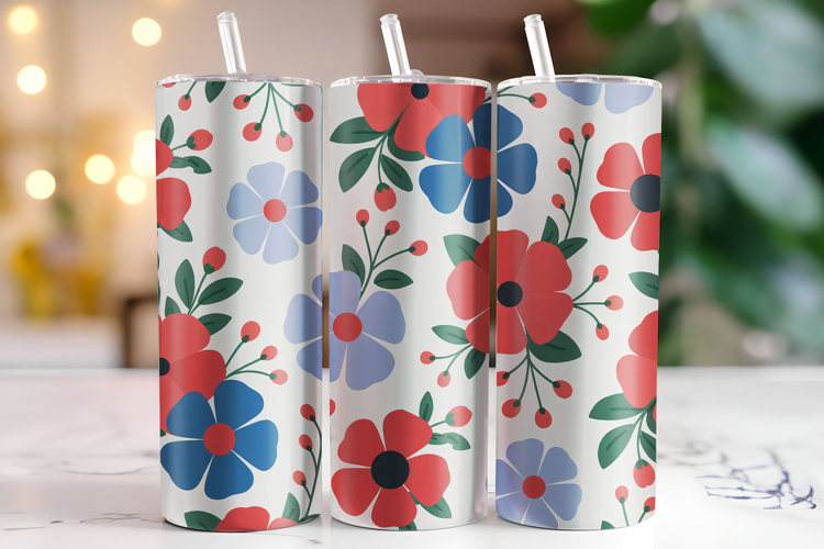 Flowers Tumbler Wrap | Sublimation | Tumbler