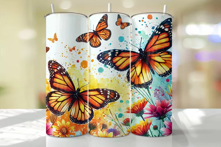Butterflies Tumbler Wrap | Sublimation | Tumblers