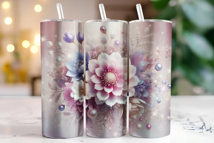 Flowers Tumbler Wrap | Sublimation | Tumblers