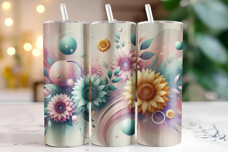 Flowers Tumbler Wrap | Sublimation | Tumblers