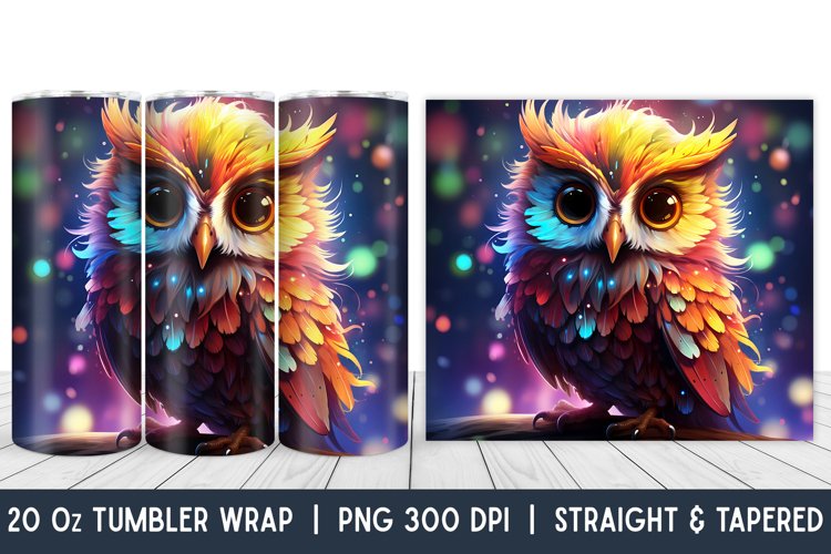 Owl Tumbler Wrap | Skinny Tumbler Wrap | PNG | Sublimation