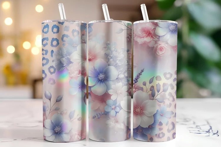 Flowers Tumbler Wrap | Sublimation | Tumblers