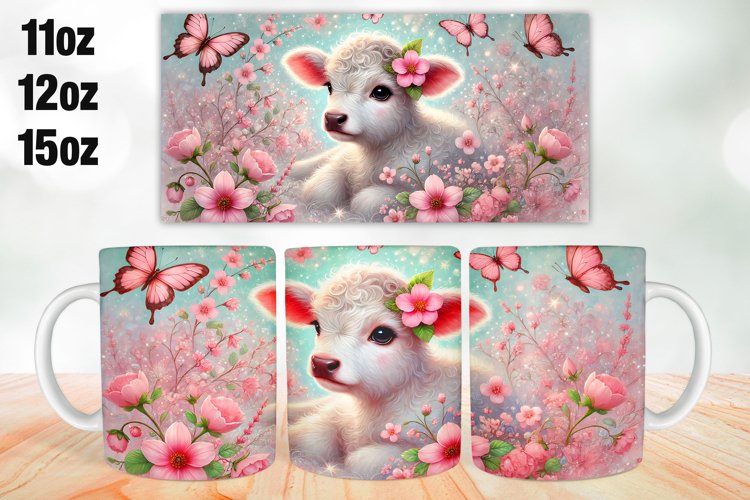 Highland Cow Mug Wrap Sublimation 11oz, 12oz, 15oz