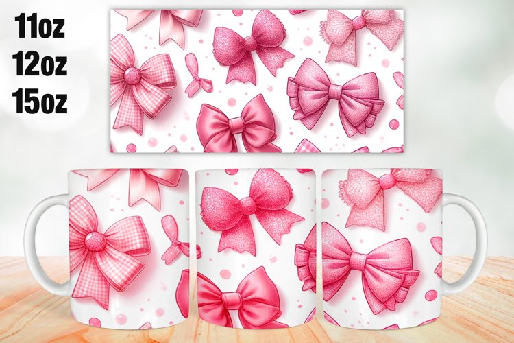 Bow Mug Wrap Sublimation 11oz, 12oz, 15oz