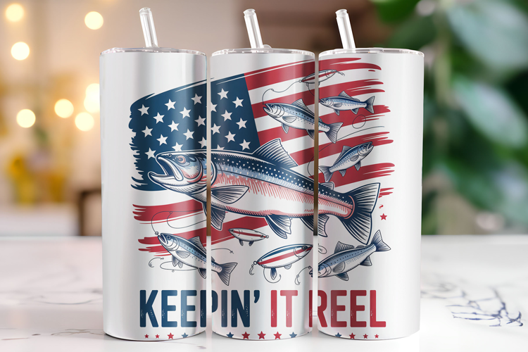 keepin' it Reel 4th of July Tumbler Wrap | Sublimation