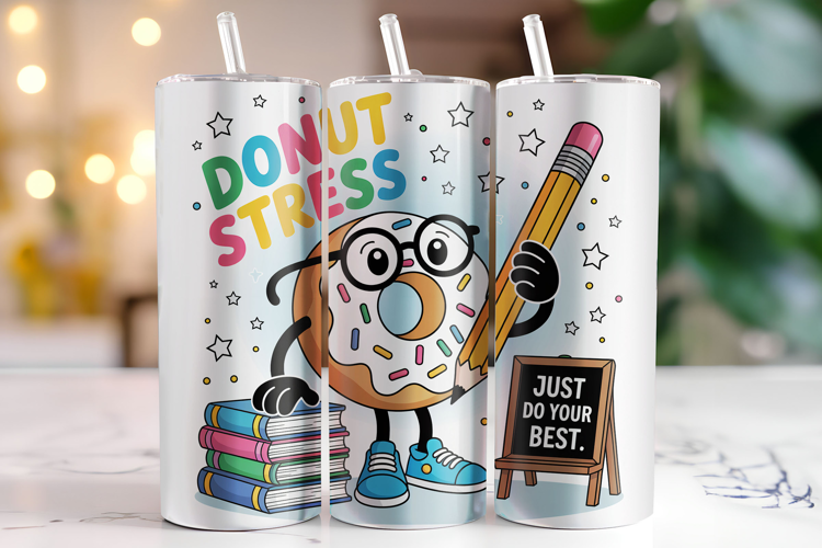 Donut Stress Tumbler Wrap | Sublimation | Tumblers