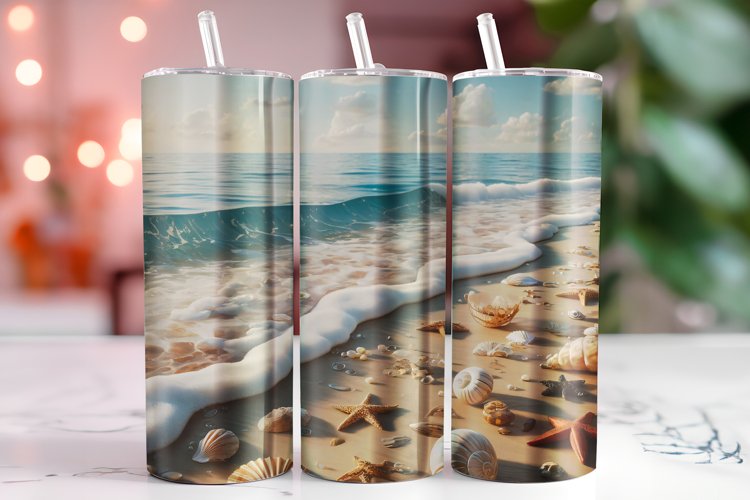 Beach Tumbler Wrap Sublimation, 20oz Tumbler Wrap