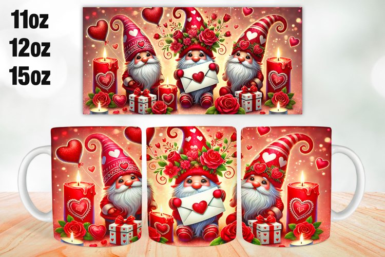 Happy Valentine Day Mug Wrap Sublimation 11oz, 12oz, 15oz