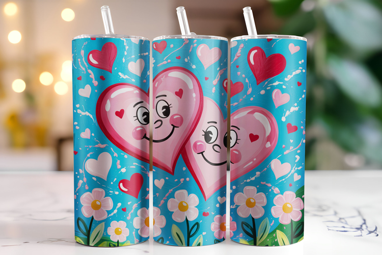 Hearts Tumbler Wrap | Sublimation | Tumblers
