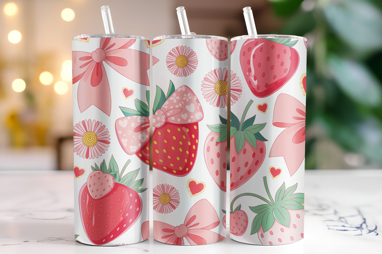 Strawberry Tumbler Wrap | Sublimation | Tumblers