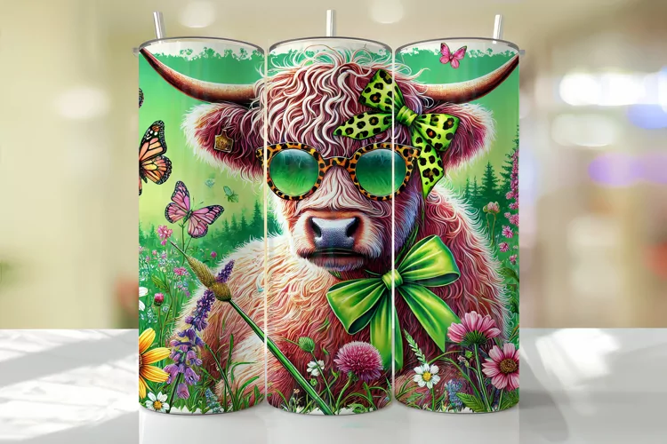 Highland Cow Tumbler Wrap | Sublimation | Tumblers