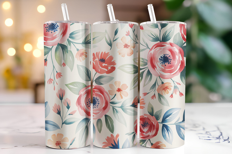 Flowers Tumbler Wrap | Sublimation | Tumblers