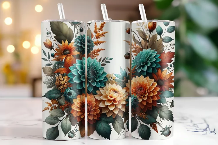 Flower Tumbler Wrap | Sublimation | Tumblers