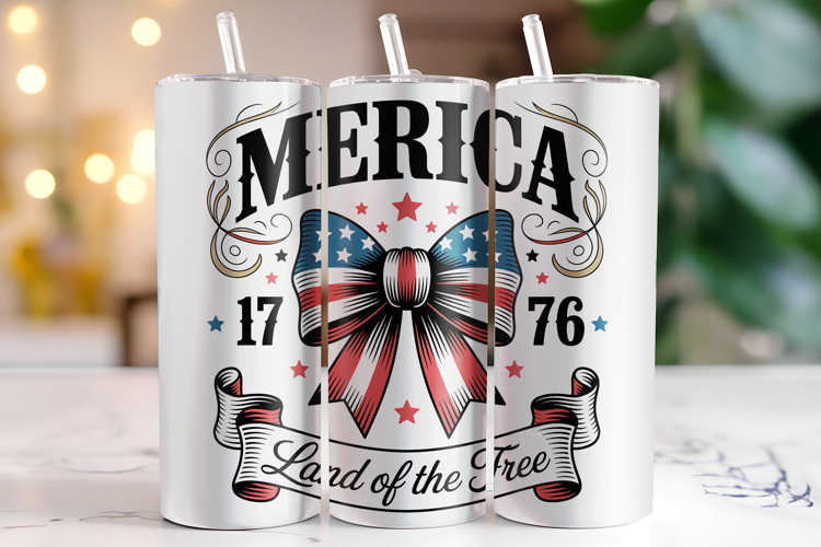 Merica 1776 4th of July Tumbler Wrap | Sublimation | Tumbler