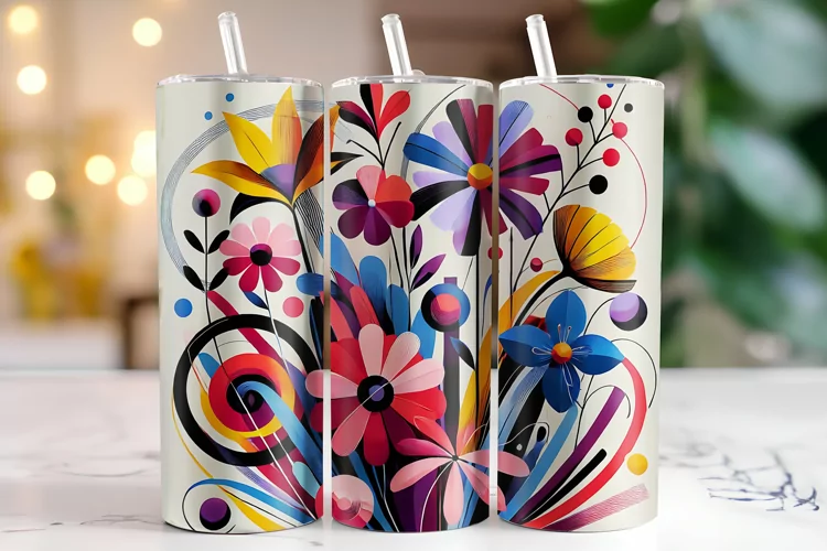 Flowers Tumbler Wrap | Sublimation | Tumblers