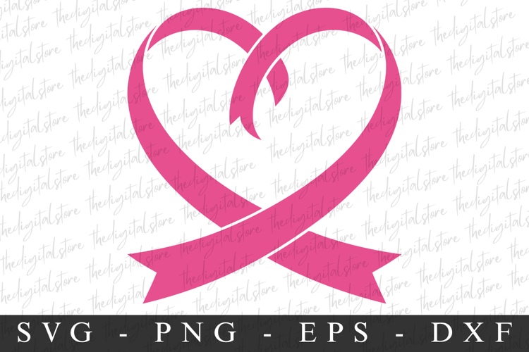 pink ribbon Shaped Heart PNG | Breast Cancer Awareness Png