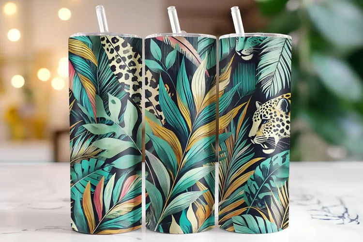 Tropical plants Tumbler Wrap | Sublimation | Tumblers