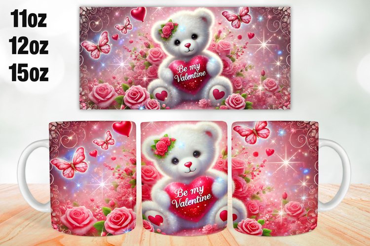 Valentine Day Mug Wrap Sublimation 11oz, 12oz, 15oz