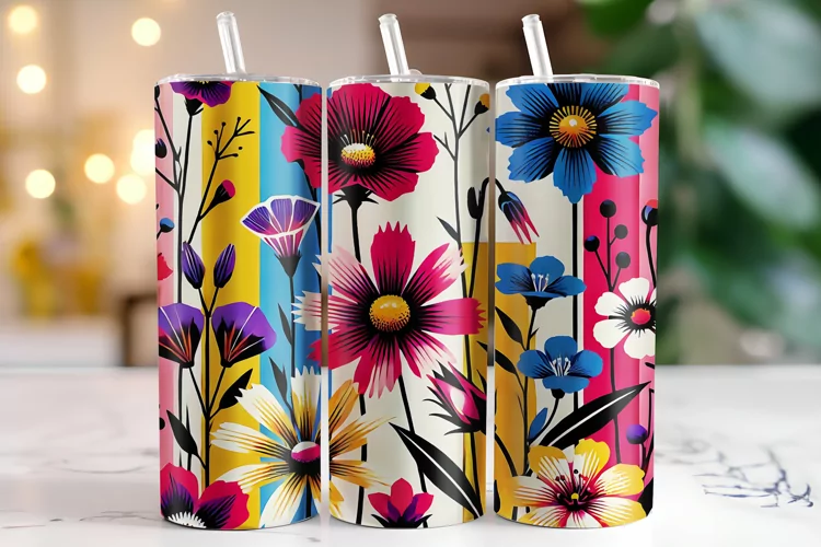 Flowers Tumbler Wrap | Sublimation | Tumblers
