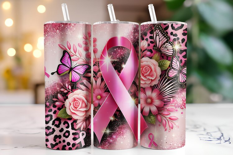 Cancer Awareness Ribbon Tumbler Wrap | Sublimation | Tumbler
