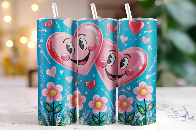 Hearts Tumbler Wrap | Sublimation | Tumblers