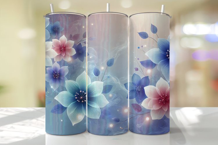 Flowers Tumbler Wrap | Sublimation | Tumblers example image 1