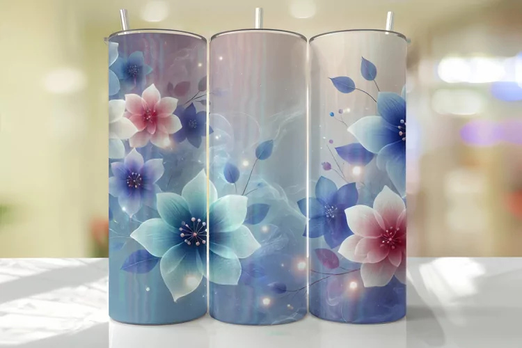 Flowers Tumbler Wrap | Sublimation | Tumblers