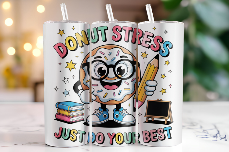 Donut Stress Tumbler Wrap | Sublimation | Tumblers