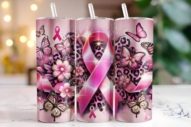 Cancer Awareness Ribbon Tumbler Wrap | Sublimation | Tumbler