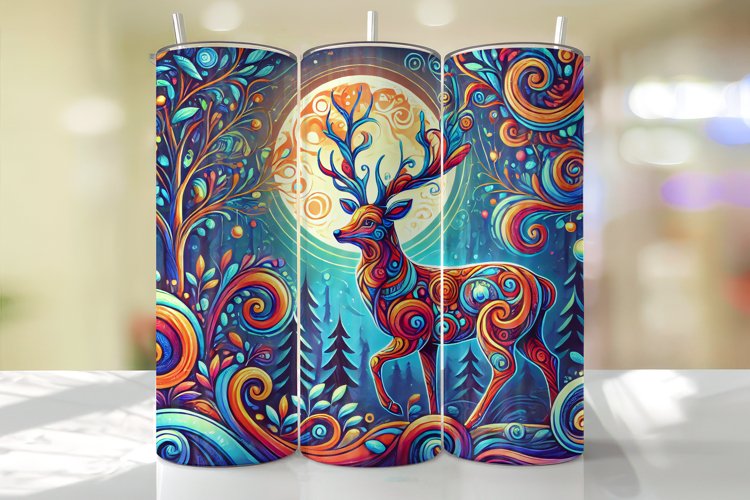 Deer Tumbler Wrap | Sublimation | Tumblers example image 1