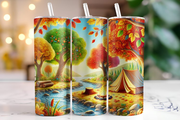 Camping Tumbler Wrap | Sublimation | Tumblers example image 1