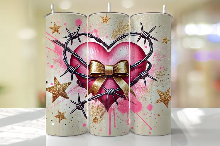 Heart Tumbler Wrap | Sublimation | Tumblers example image 1