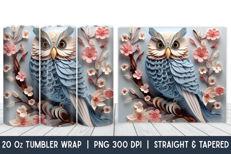 Owl Tumbler Wrap | Skinny Tumbler Wrap | PNG | Sublimation
