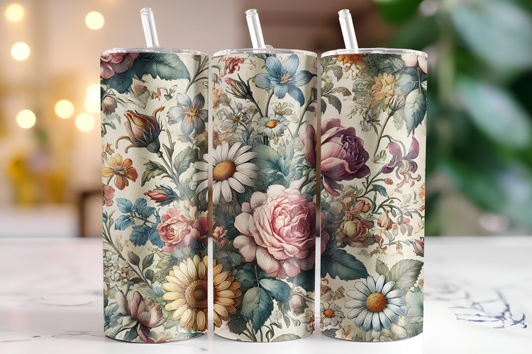 Flowers Tumbler Wrap | Sublimation | Tumblers