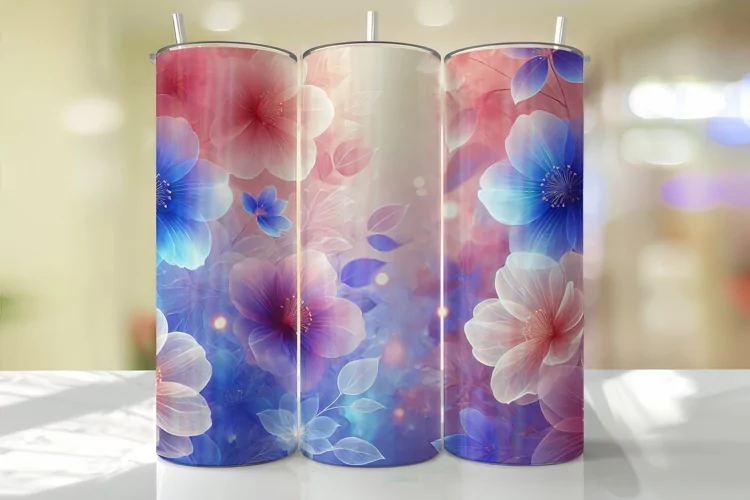 Flowers Tumbler Wrap | Sublimation | Tumblers