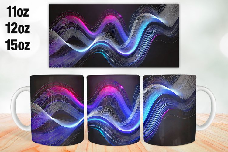 Abstract Waves Mug Wrap Sublimation 11oz, 12oz, 15oz