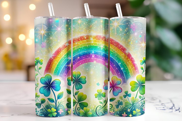 Clover Rainbow Tumbler Wrap | Sublimation | Tumblers example image 1
