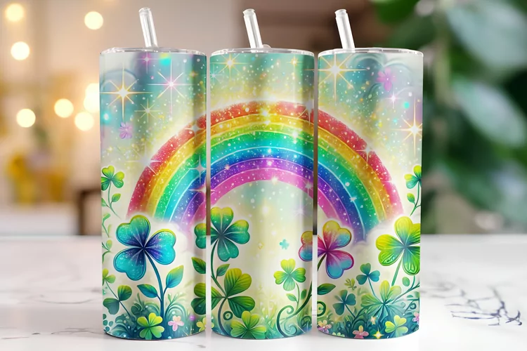 Clover Rainbow Tumbler Wrap | Sublimation | Tumblers