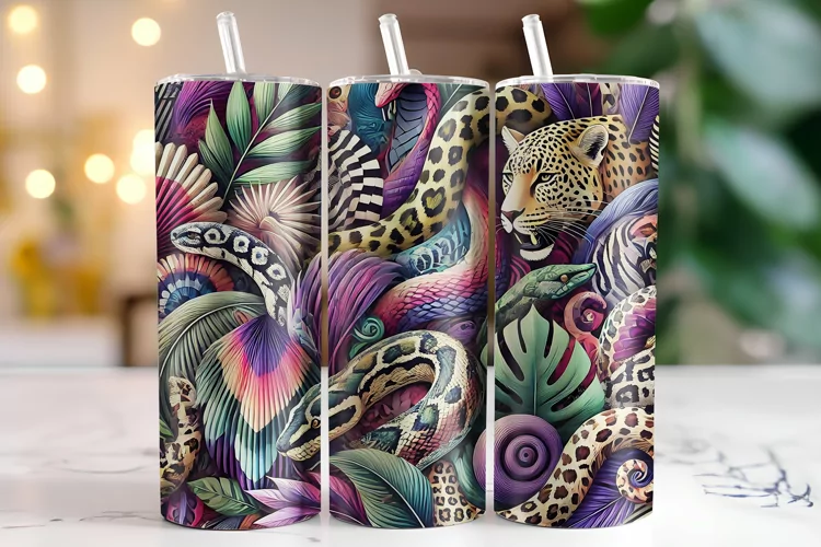 Leopard & Snakes Tumbler Wrap | Sublimation | Tumblers