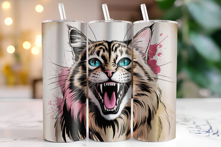Cat Tumbler Wrap | Sublimation | Tumblers example image 1
