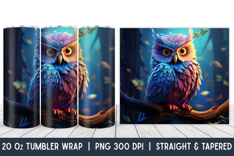 Owl Tumbler Wrap | Skinny Tumbler Wrap | PNG | Sublimation