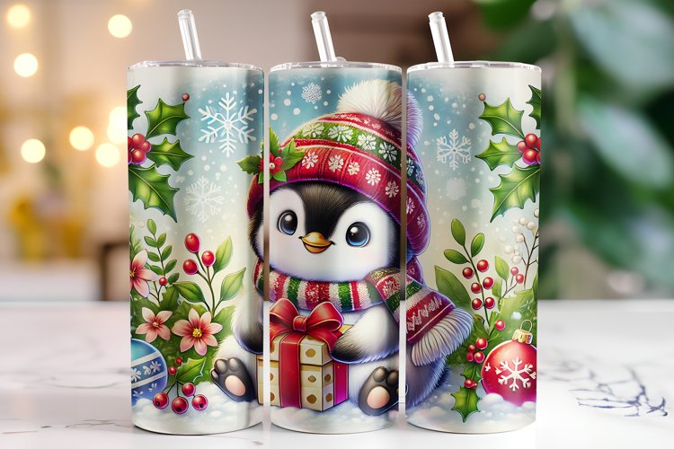 Christmas Penguin Tumbler Wrap | Christmas | Sublimation