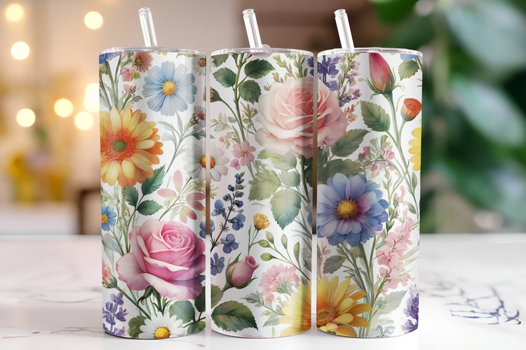 Flowers Tumbler Wrap | Sublimation | Tumblers