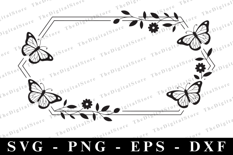 Hexagon Butterfly Frame Svg | Svg cut file | Cricut