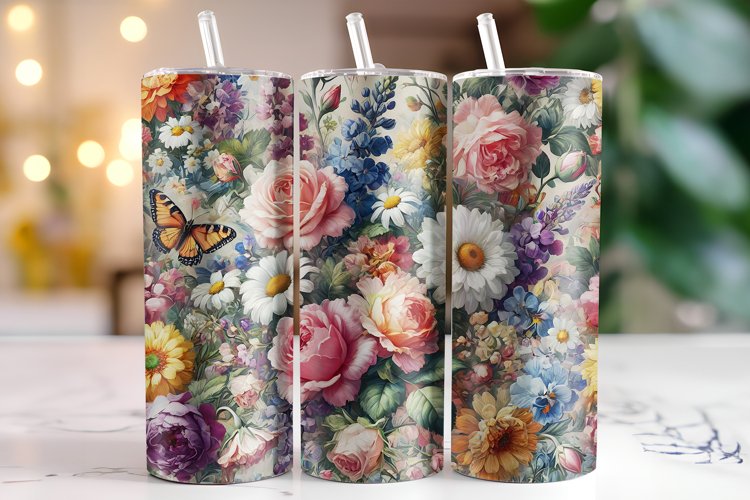 Flowers Tumbler Wrap | Sublimation | Tumblers