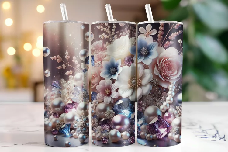Flowers Tumbler Wrap | Sublimation | Tumblers