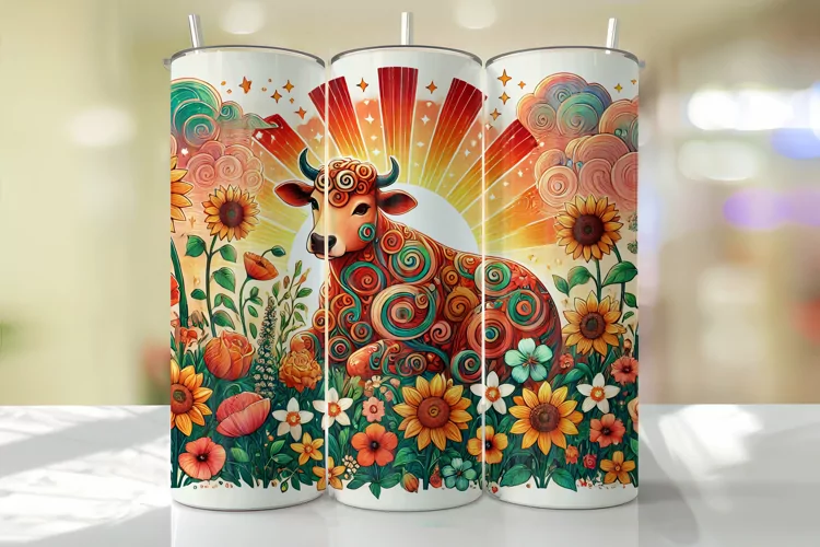 Highland Cow Tumbler Wrap | Sublimation | Tumblers