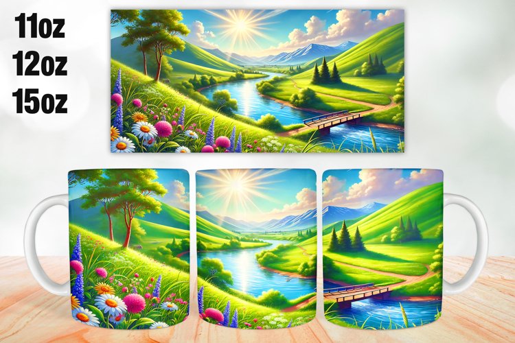 mountains Mug Wrap Sublimation 11oz, 12oz, 15oz