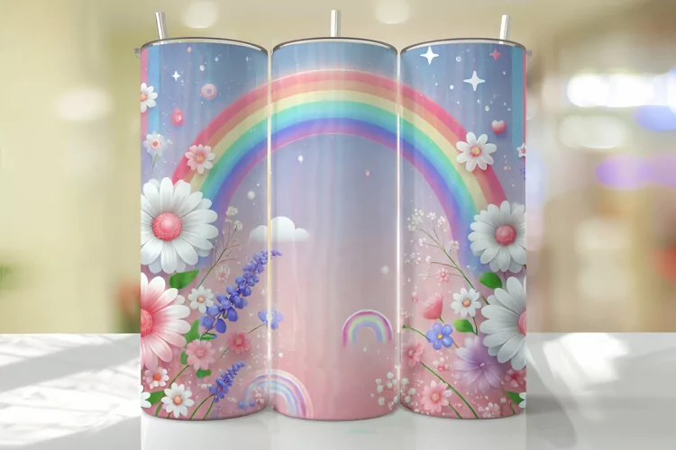 Rainbow Tumbler Wrap | Sublimation | Tumblers