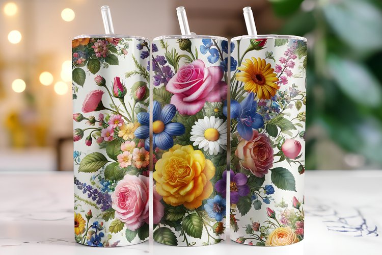 Flowers Tumbler Wrap | Sublimation | Tumblers